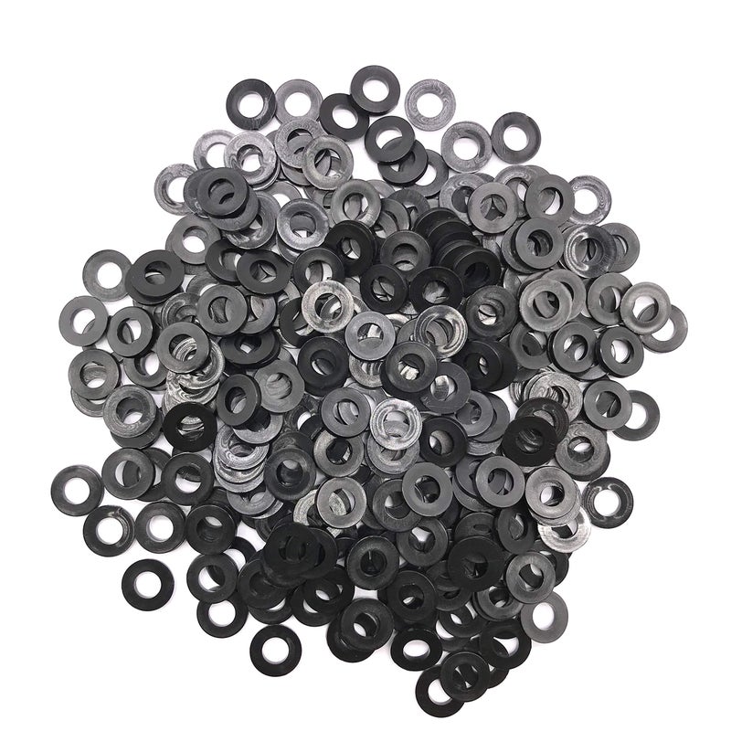 NACX 300Pcs Black Nylon Plastic Round Flat Washer Gasket Spacer Fastener M6 x 12mm x 1.5mm - Image 4